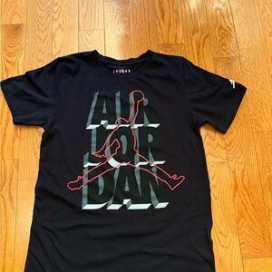 Jordan Black Tee with Red and White Accents